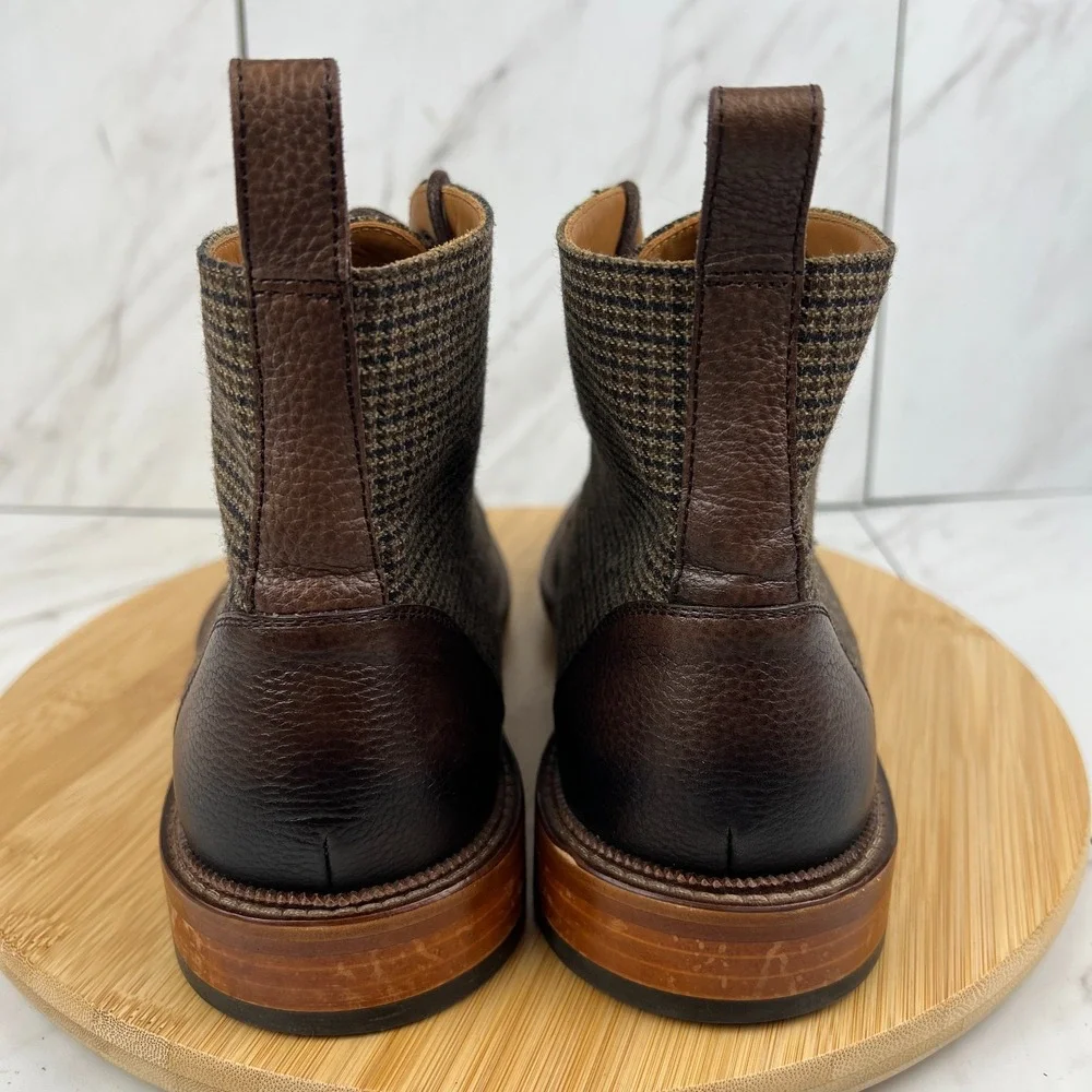 Taft The Jack Mens Size 7 [EU 40] Houndstooth Tweed Wool Cap Toe Boots Shoes